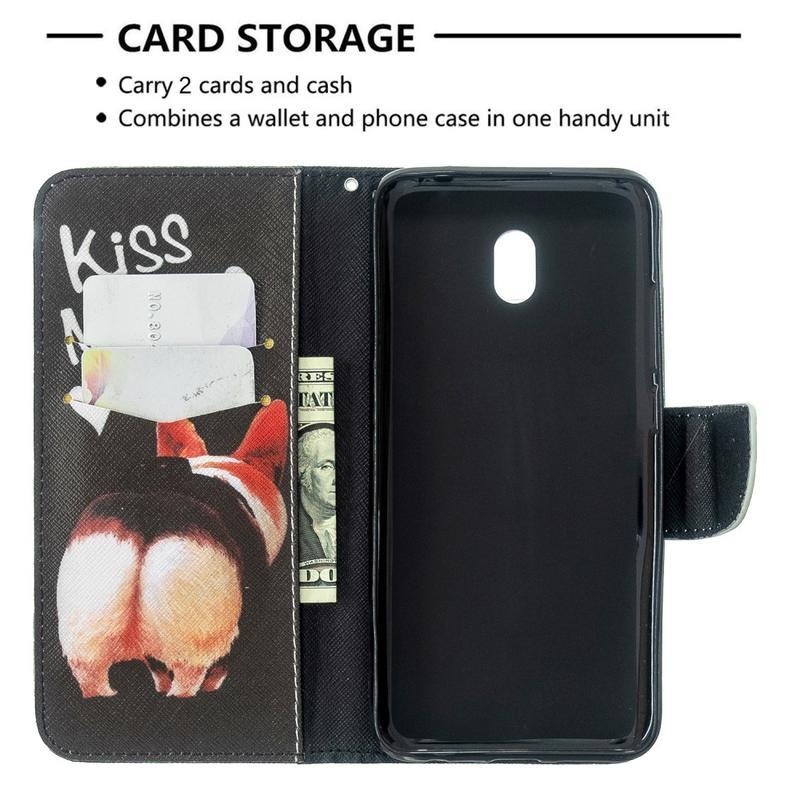Cross PU kožené peněženkové puzdro na mobil Xiaomi Redmi 8A - prasiatko