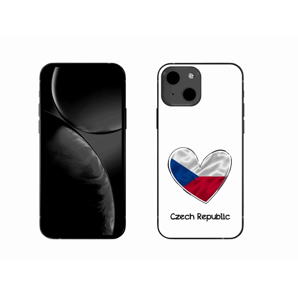 Gélový kryt mmCase na iPhone 13 6.1 - vlajka srdca biele pozadie