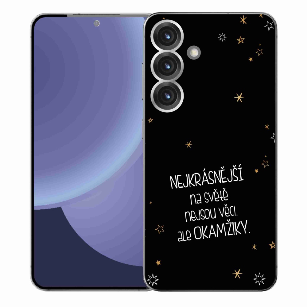 Gélový kryt mmCase na Samsung Galaxy S25+ - citát 4 čierne pozadie