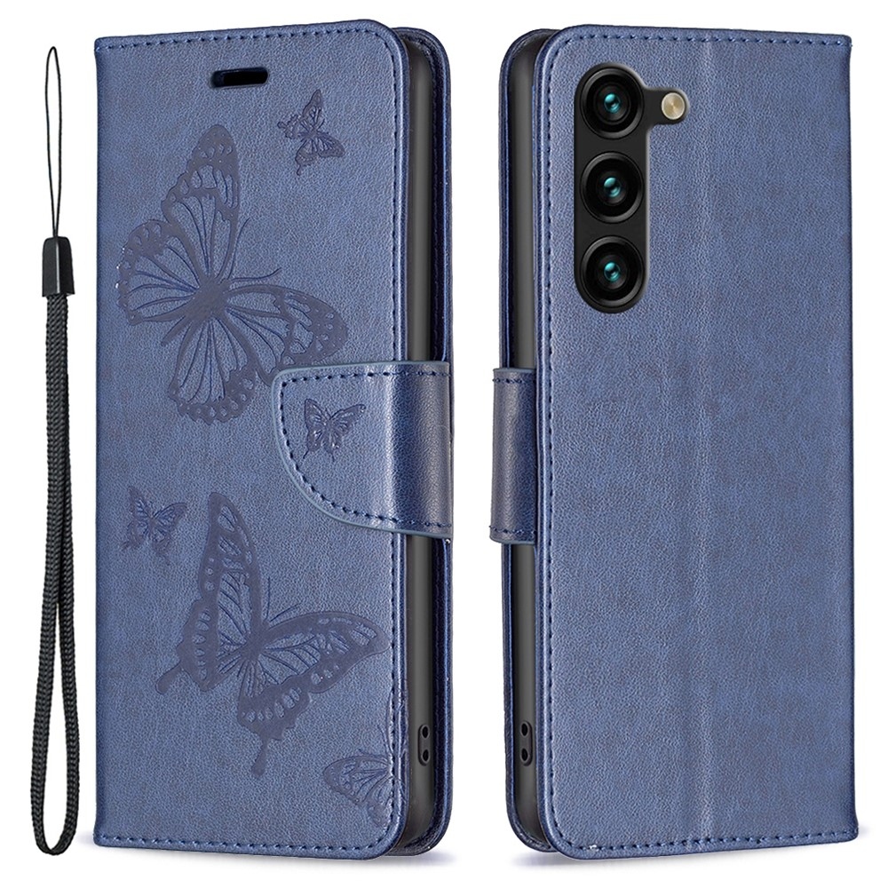 Butterfly knižkové púzdro na Samsung Galaxy S24+ - tmavomodré