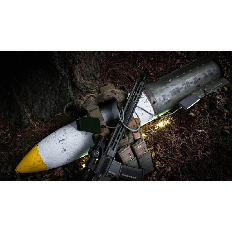 Taktický kábel Fat Man 2.0 USB-C/USB-C 1 m sivý