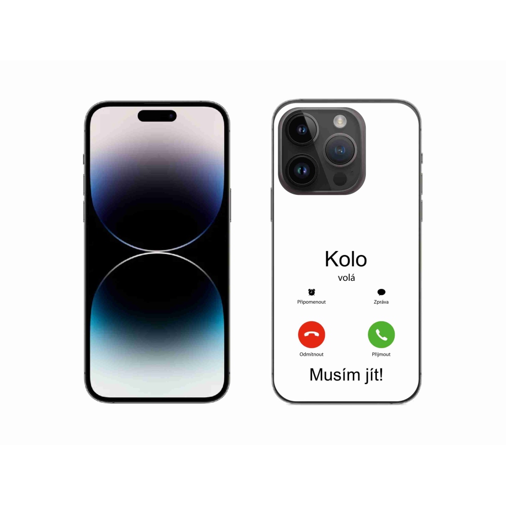 Gélový kryt mmCase na iPhone 14 Pro 6.1 - kolo volá biele pozadie