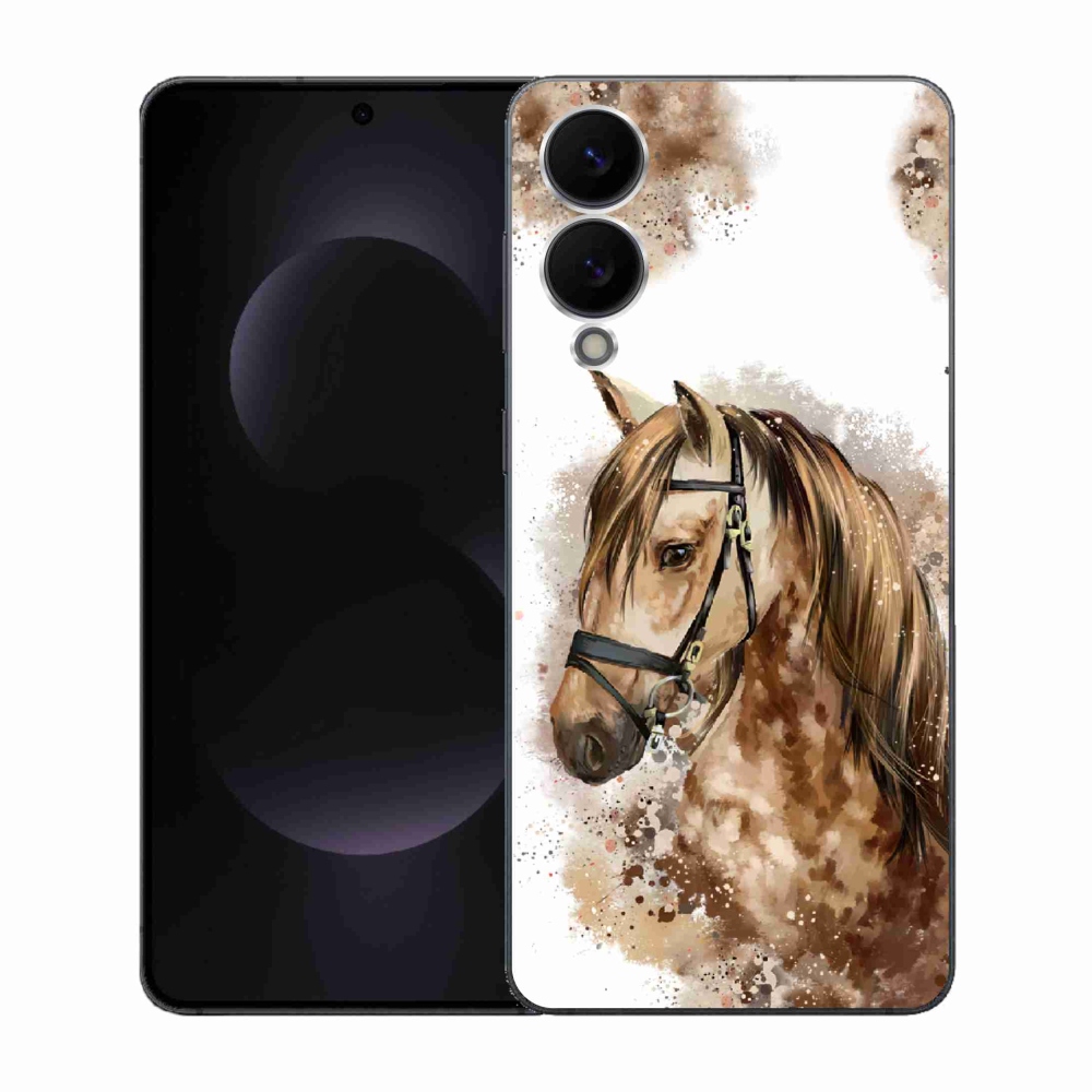 Gélový kryt mmCase na Samsung Galaxy S25 Edge - hnedý kreslený kôň