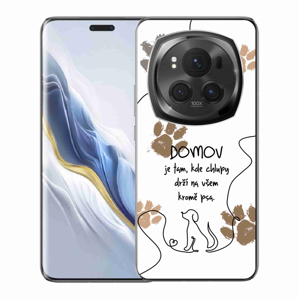Gélový kryt mmCase na Honor Magic 6 Pro 5G - psí motív biele pozadie