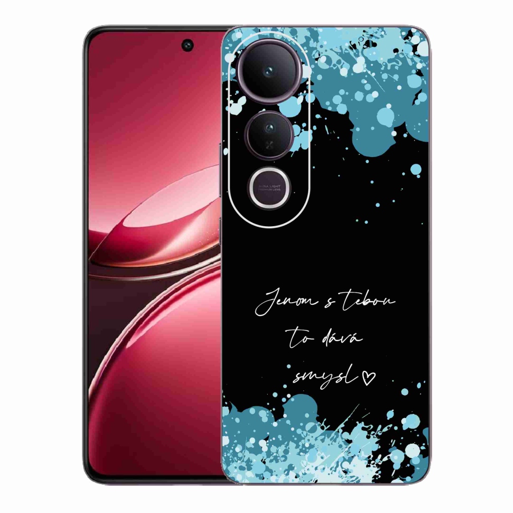 Gélový kryt mmCase na Vivo V50 Lite 4G/5G - zamilovaný text čierne pozadie