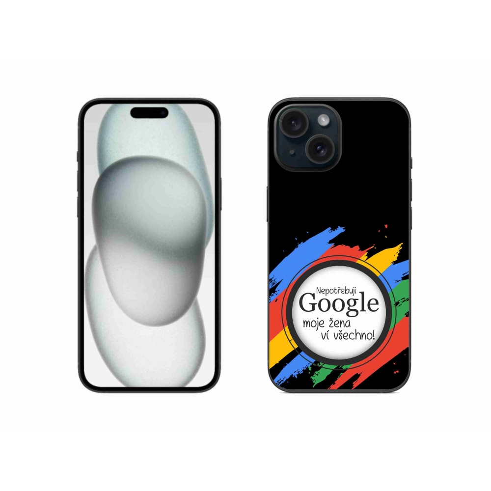 Gélový kryt mmCase na iPhone 15 - žena vie všetko čierne pozadie