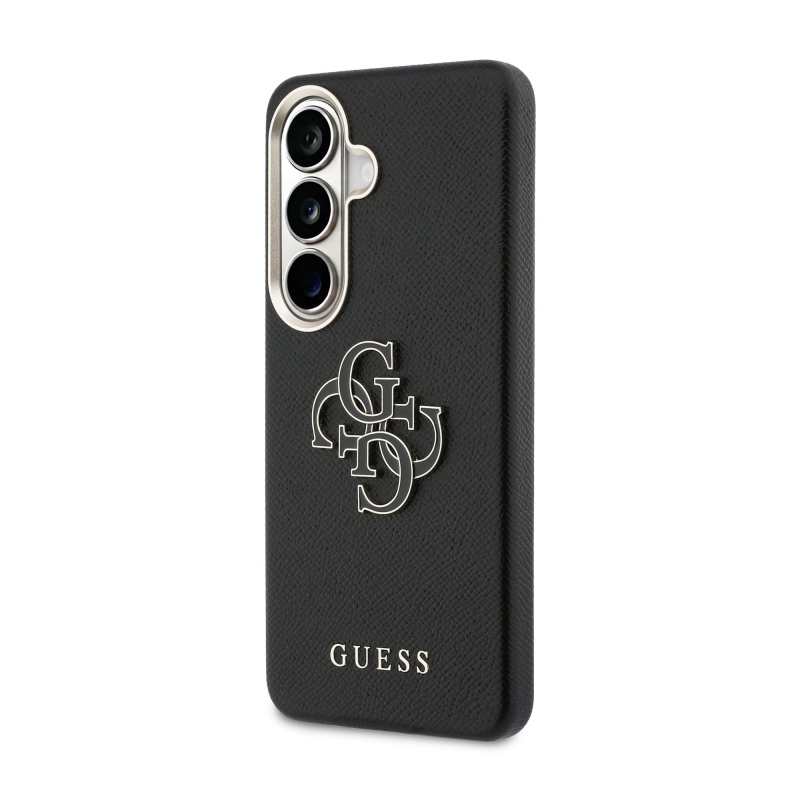 Guess PU 4G Resin Metal Logo Back Cover pre Samsung Galaxy S26 Black