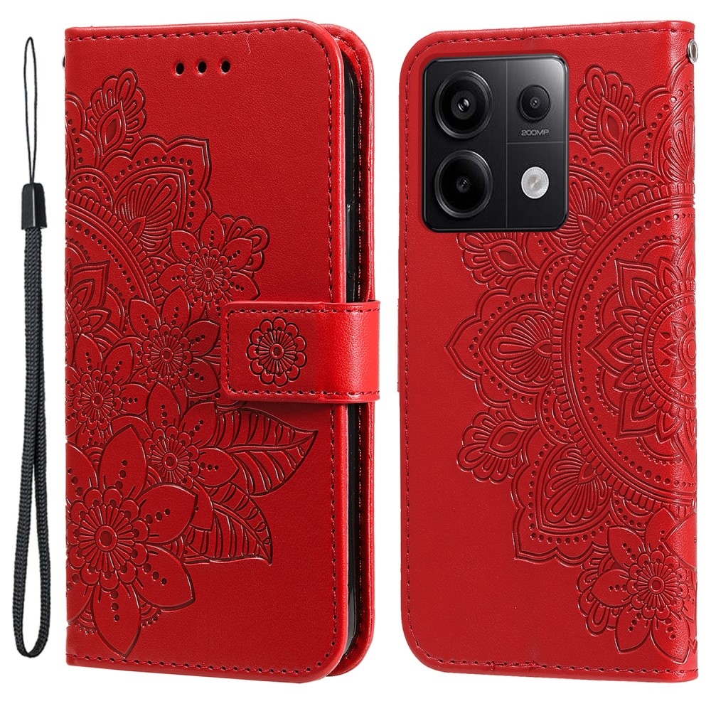 Mandala knižkové púzdro na Xiaomi Redmi Note 13 Pro 5G/Poco X6 5G - červené