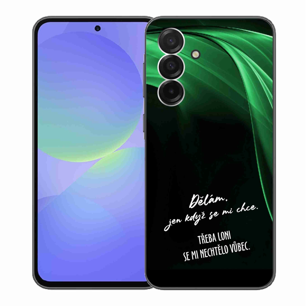 Gélový kryt mmCase na Samsung Galaxy A36 5G - vtipný text 12 čierne pozadie