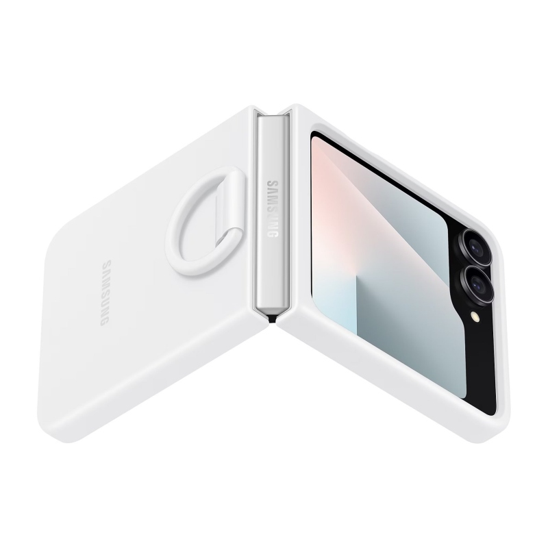 EF-PF741TWE Samsung Silikónový kryt s krúžkom pre Galaxy Z Flip 7 FE White