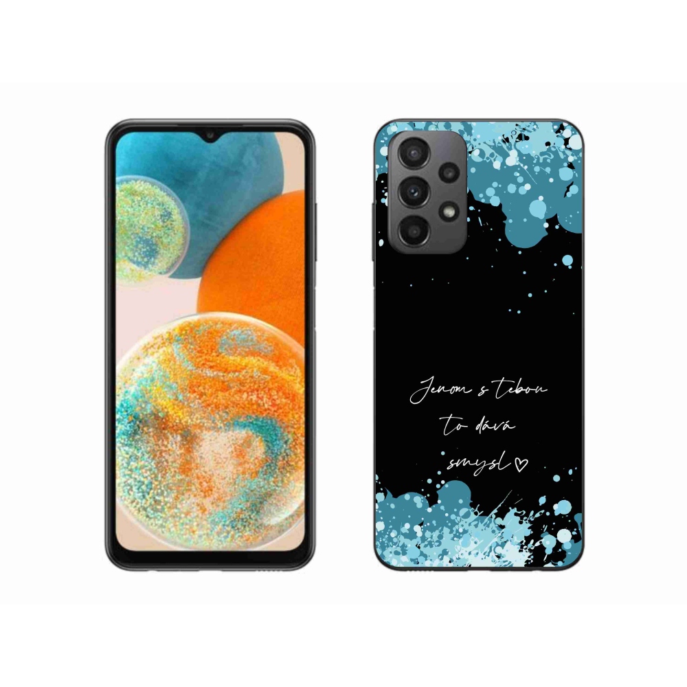 Gélový kryt mmCase na Samsung Galaxy A23 4G/5G - zamilovaný text čierne pozadie