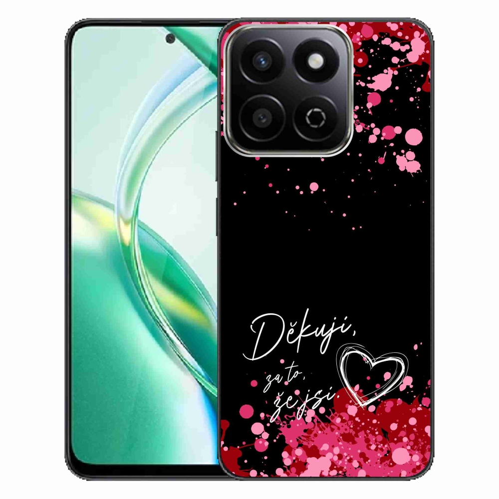 Gélový kryt mmCase na Honor 200 Smart 5G - zamilovaný text 2 čierne pozadie