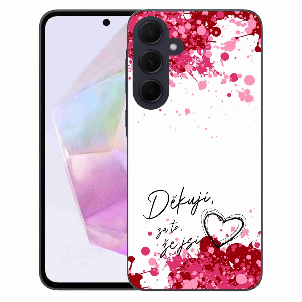 Gélový kryt mmCase na Samsung Galaxy A35 5G - zamilovaný text 2 biele pozadie