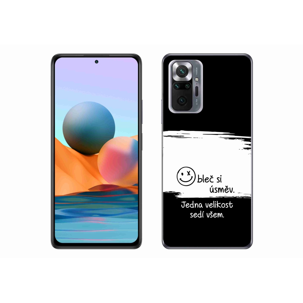 Gélový kryt mmCase na Xiaomi Redmi Note 10 Pro - vtipný text 8 bieločierne pozadie