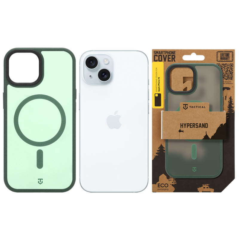 Tactical MagForce Hypersand puzdro pre Apple iPhone 15 v farbe Forest Green