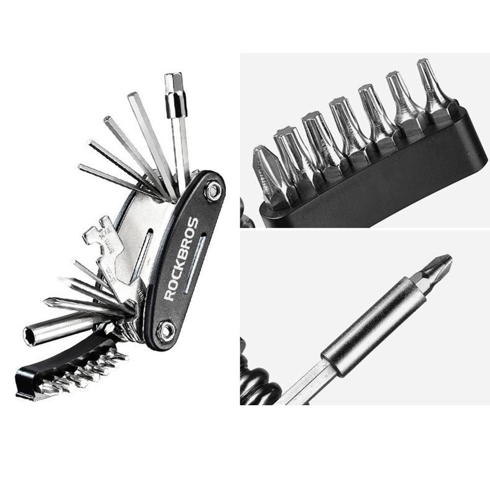 Kompaktné cyklistické náradie 16 v 1 na rýchle opravy bicykla