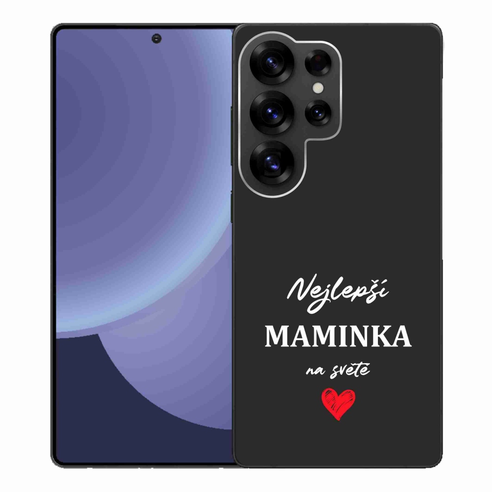 Gélový kryt mmCase na Samsung Galaxy S25 Ultra - najlepšia mamička 1 čierne pozadie