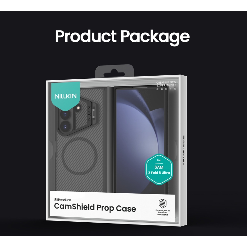 Nillkin CamShield Prop Magnetic (transparentné sklo) Zadný kryt pre Samsung Galaxy Z Fold 8 Ultra, transparentný, čierny