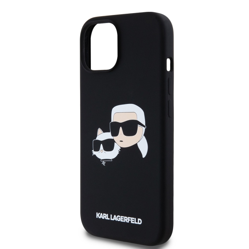 Karl Lagerfeld Liquid Silicone Double Heads Magsafe Zadný Kryt pre iPhone 15 Pro Black