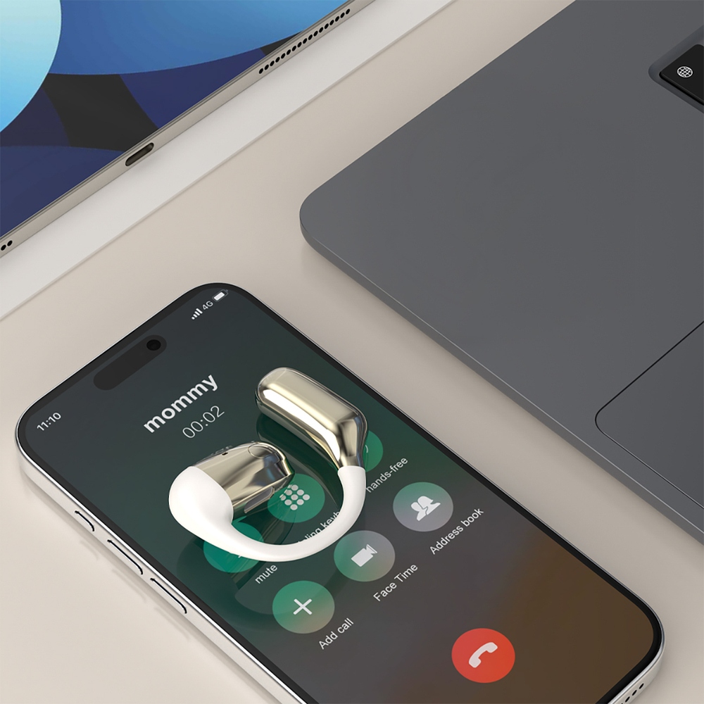 Bluetooth headset Dudao U4A OWS 5.3 na obe uši - zlatá