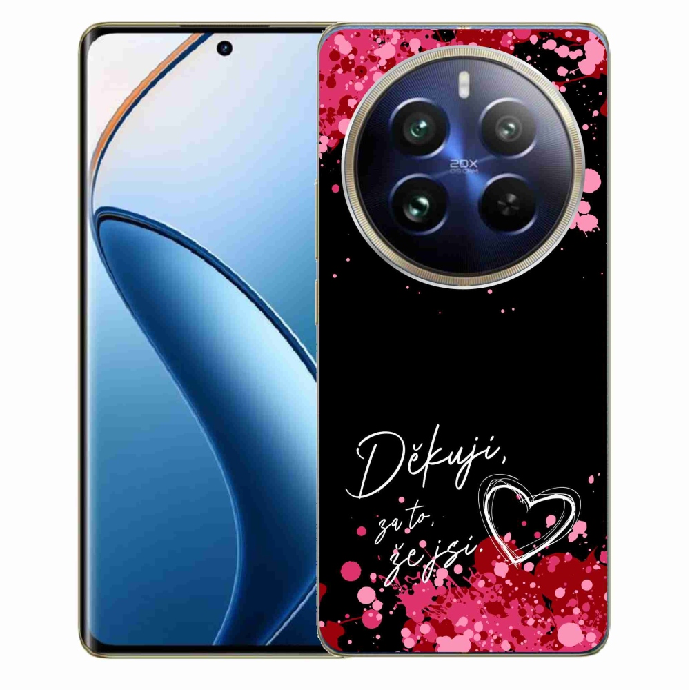 Gélový kryt mmCase na Realme 12 Pro 5G/12 Pro+ 5G - zamilovaný text 2 čierne pozadie