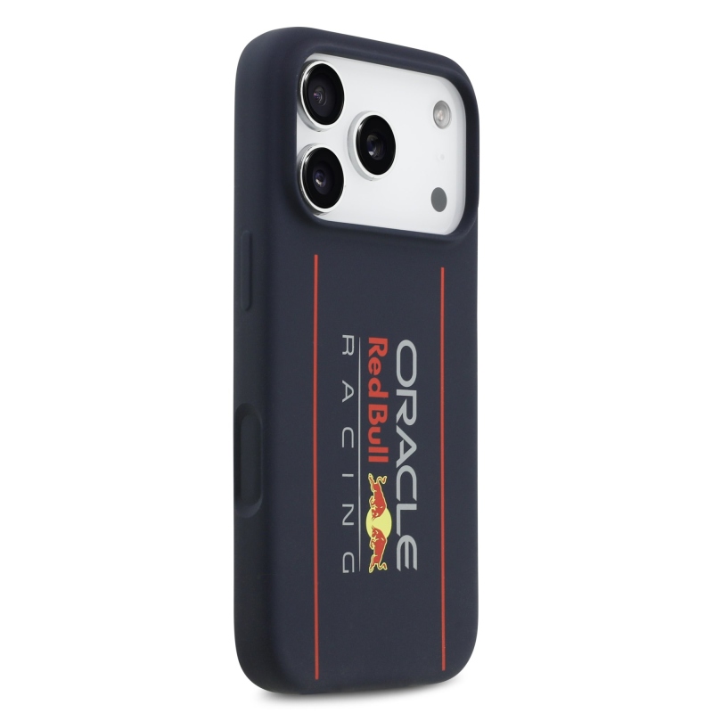 Red Bull Silikónový zadný kryt MagSafe s vertikálnym logom pre iPhone 17 Pro Max Navy