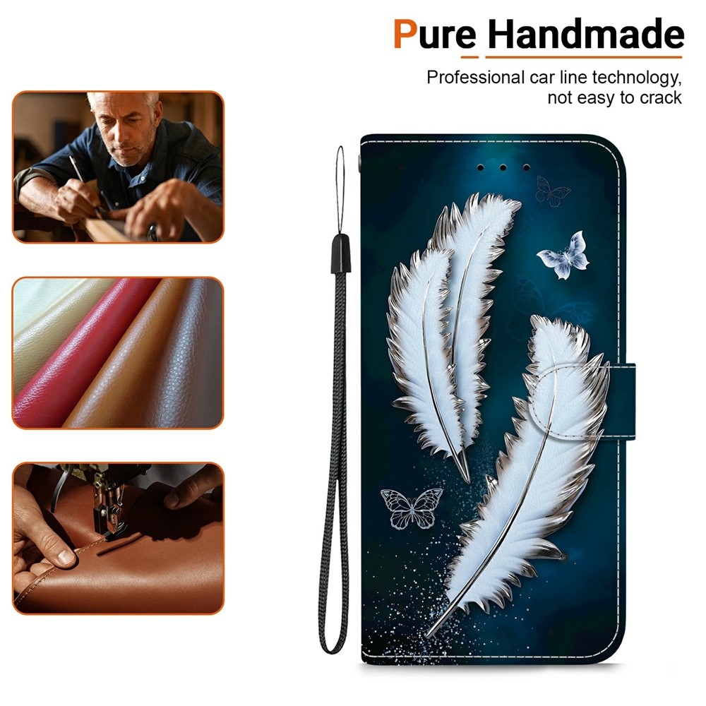 Versatile knižkové púzdro na Xiaomi Redmi 15 4G (171mm) - biela pierka