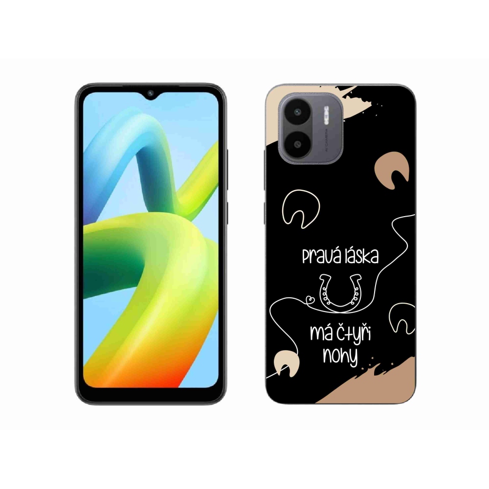 Gélový kryt mmCase na Xiaomi Redmi A1 - konský motív čierne pozadie