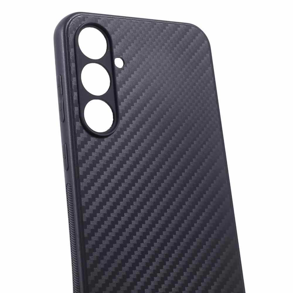 Carbon Fiber odolný gélový obal pre Samsung Galaxy S23 FE - čierny