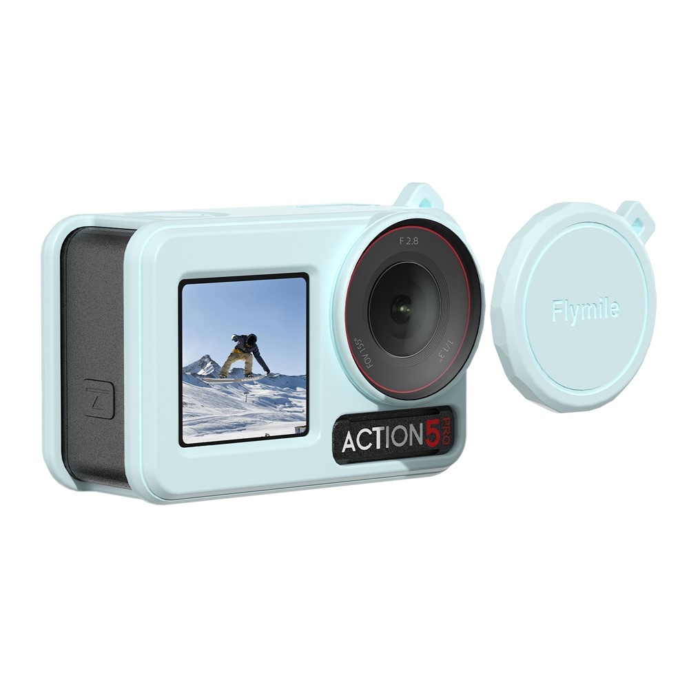 FLYMILE silikónový ochranný obal s krytkou objektívu pre DJI Osmo Action 5 Pro - modrý