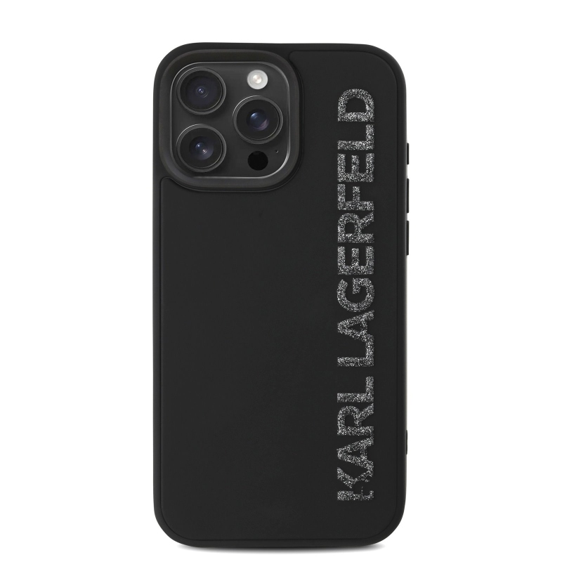 Zadný kryt Karl Lagerfeld 3D Rubber Glitter Logo pre iPhone 15 Pro Max Black