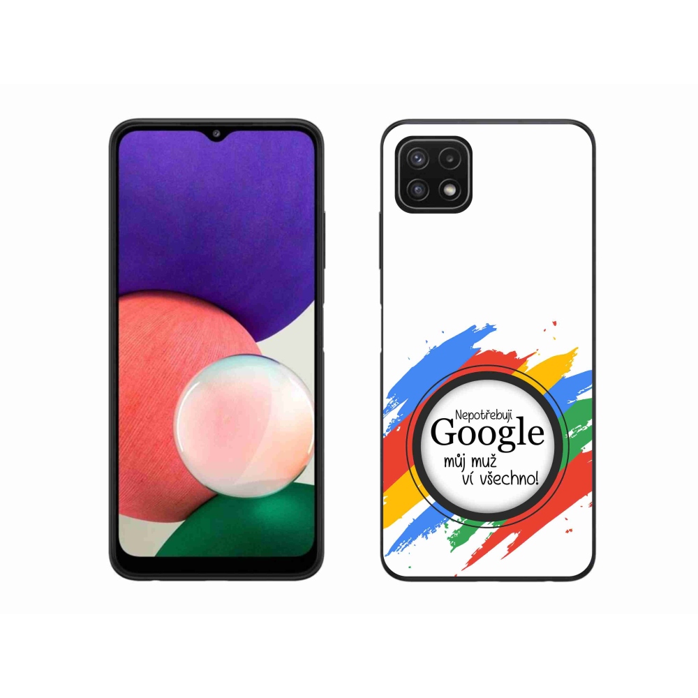 Gélový kryt mmCase na Samsung Galaxy A22 5G - muž vie všetko biele pozadie