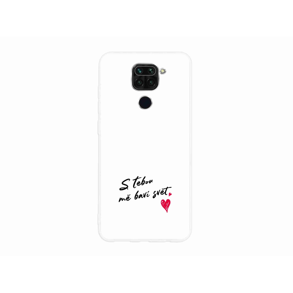Gélový kryt mmCase na Xiaomi Redmi Note 9 - zamilovaný text 1 biele pozadie