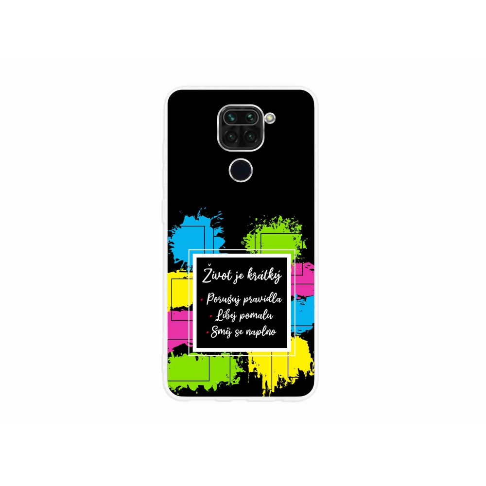 Gélový kryt mmCase na Xiaomi Redmi Note 9 - citát 5 čierne pozadie