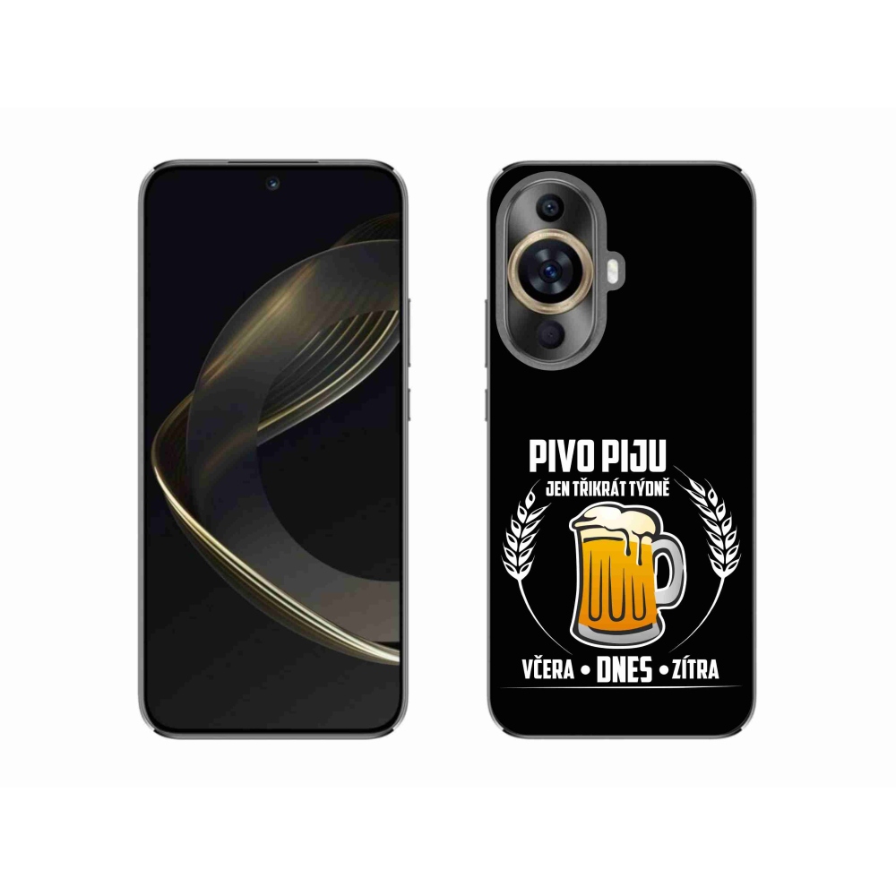 Gélový kryt mmCase na Huawei Nova 11 - pivný motív čierne pozadie
