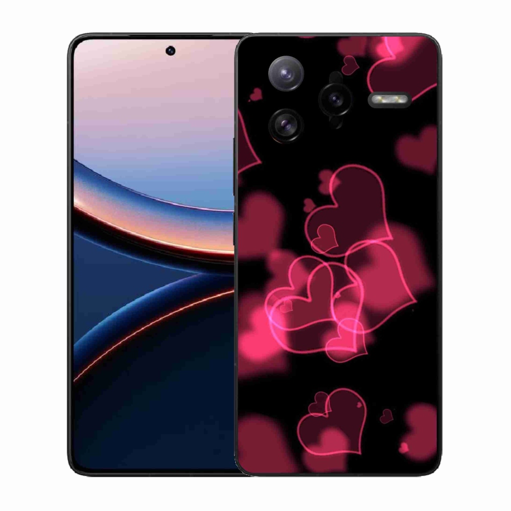 Gélový kryt mmCase na Xiaomi Poco F7 Ultra - červená srdiečka