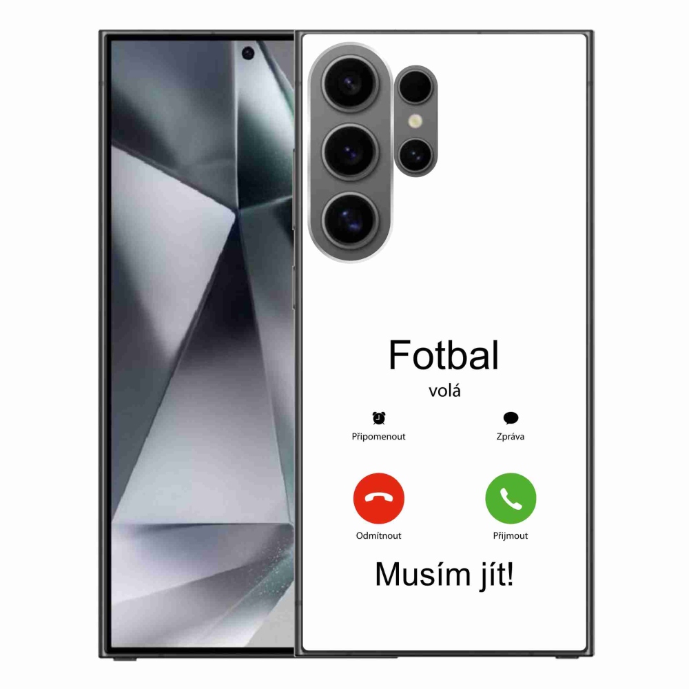 Gélový kryt mmCase na Samsung Galaxy S24 Ultra - futbal volá biele pozadie