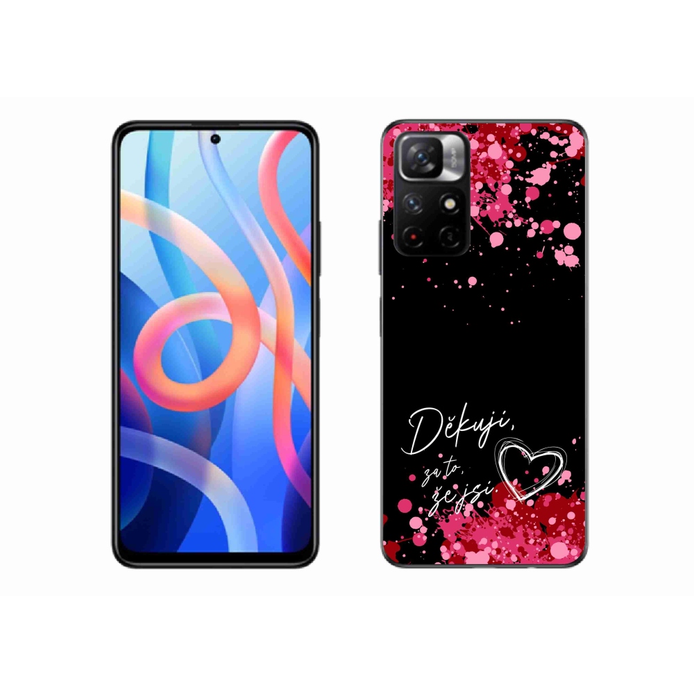 Gélový kryt mmCase na Xiaomi Redmi Note 11S 5G - zamilovaný text 2 čierne pozadie