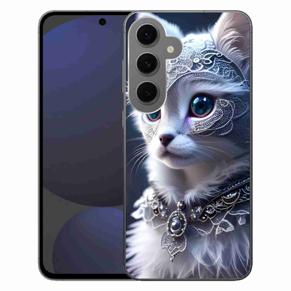 Gélový kryt mmCase na Samsung Galaxy S24 FE - biela mačka