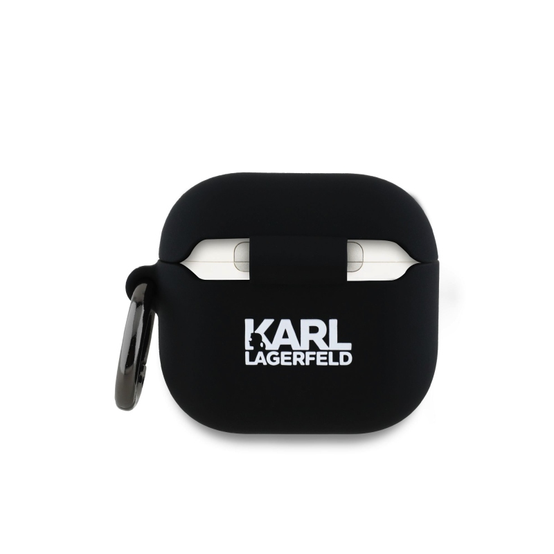 Karl Lagerfeld 3D Logo NFT Karl and Choupette Silikónové Puzdro pre AirPods 4 Black