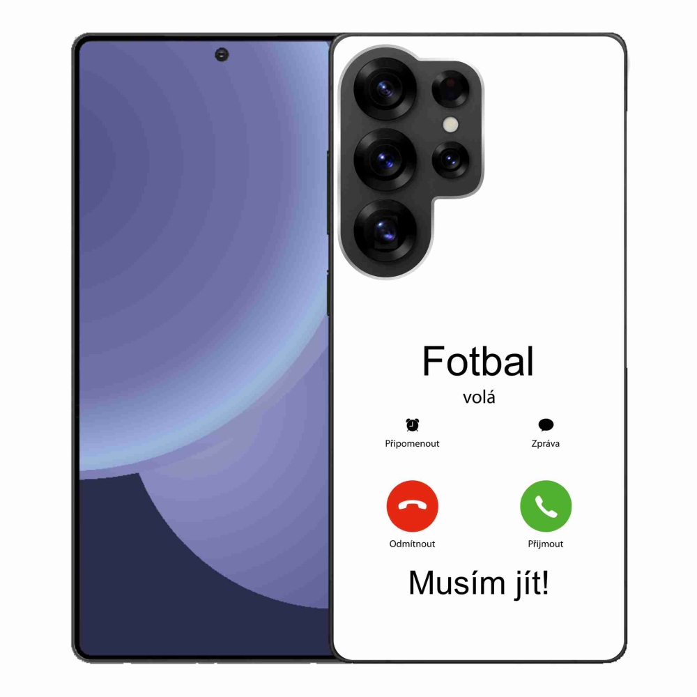 Gélový kryt mmCase na Samsung Galaxy S25 Ultra - futbal volá biele pozadie