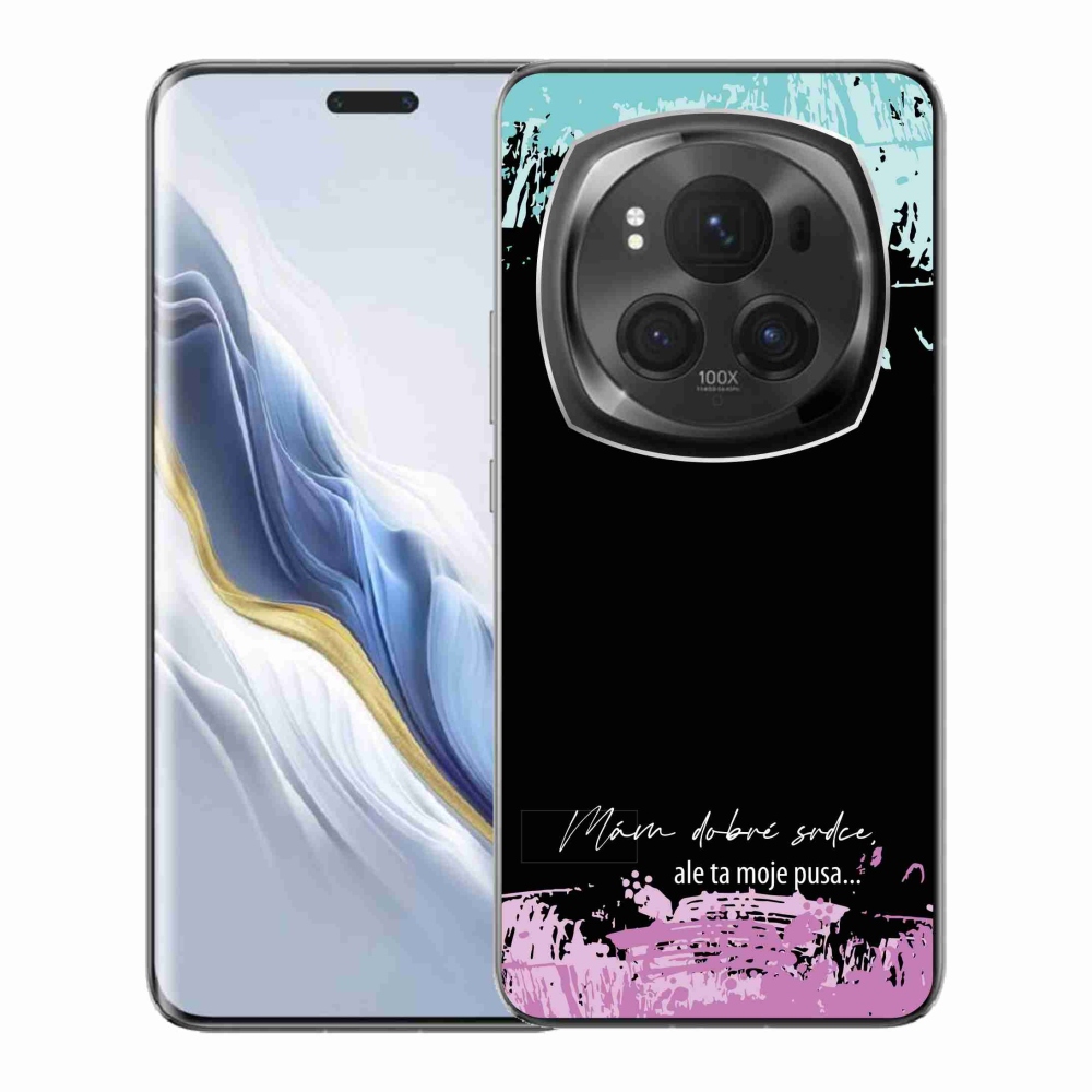 Gélový kryt mmCase na Honor Magic 6 Pro 5G - vtipný text 3 čierne pozadie