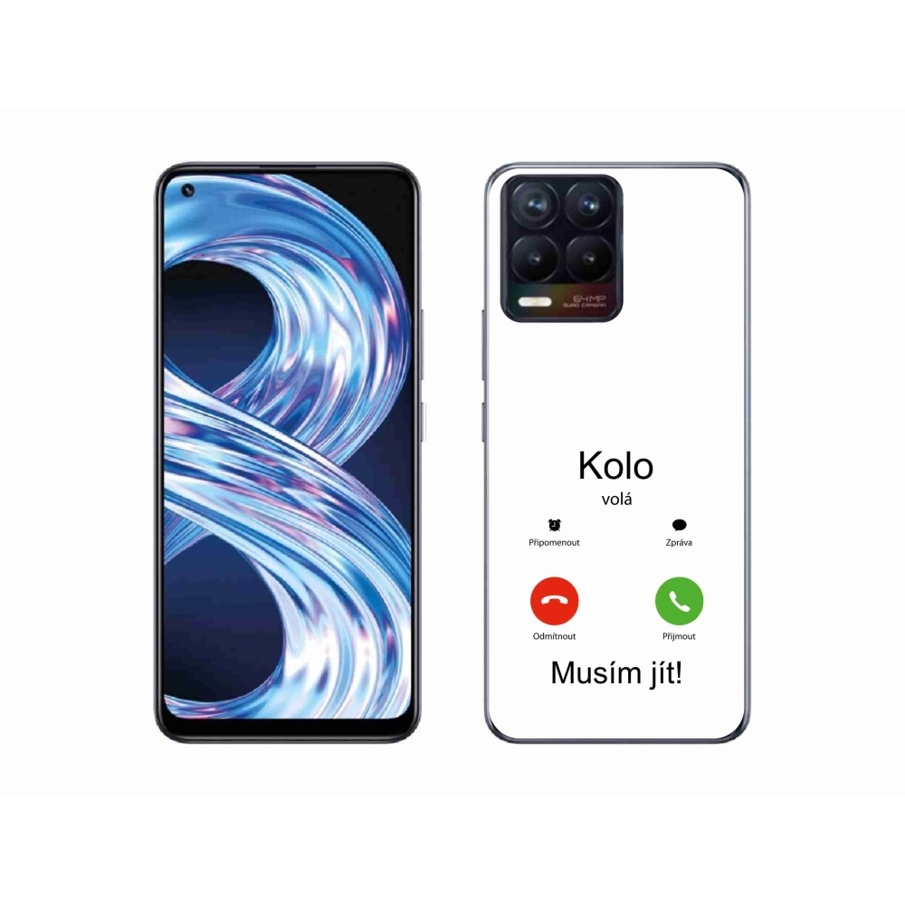 Gélový kryt mmCase na Realme 8 4G - kolo volá biele pozadie