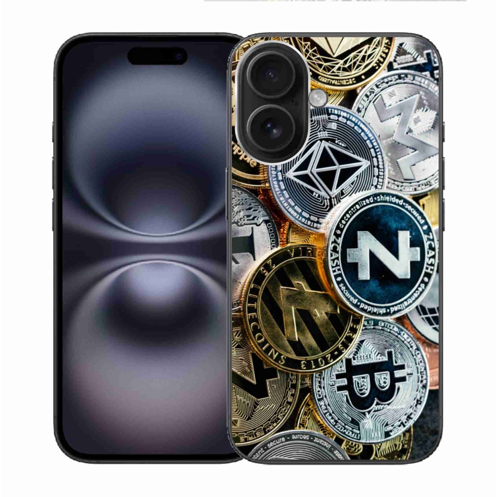 Gélový kryt mmCase na iPhone 16 - kryptomeny