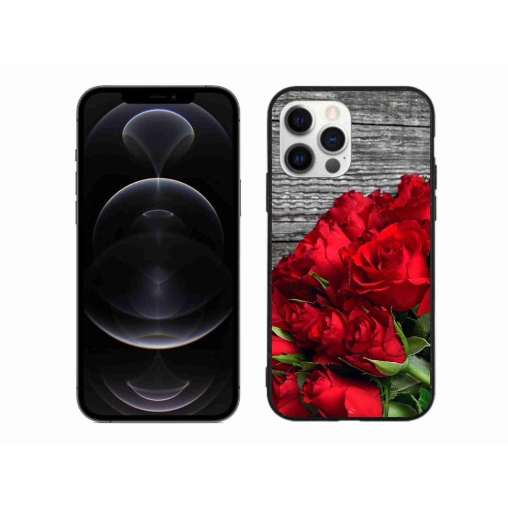 Gélový kryt mmCase na iPhone 12 Pro Max - červené ruže