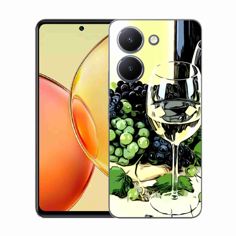 Gélový kryt mmCase na Vivo Y36 - pohár vína