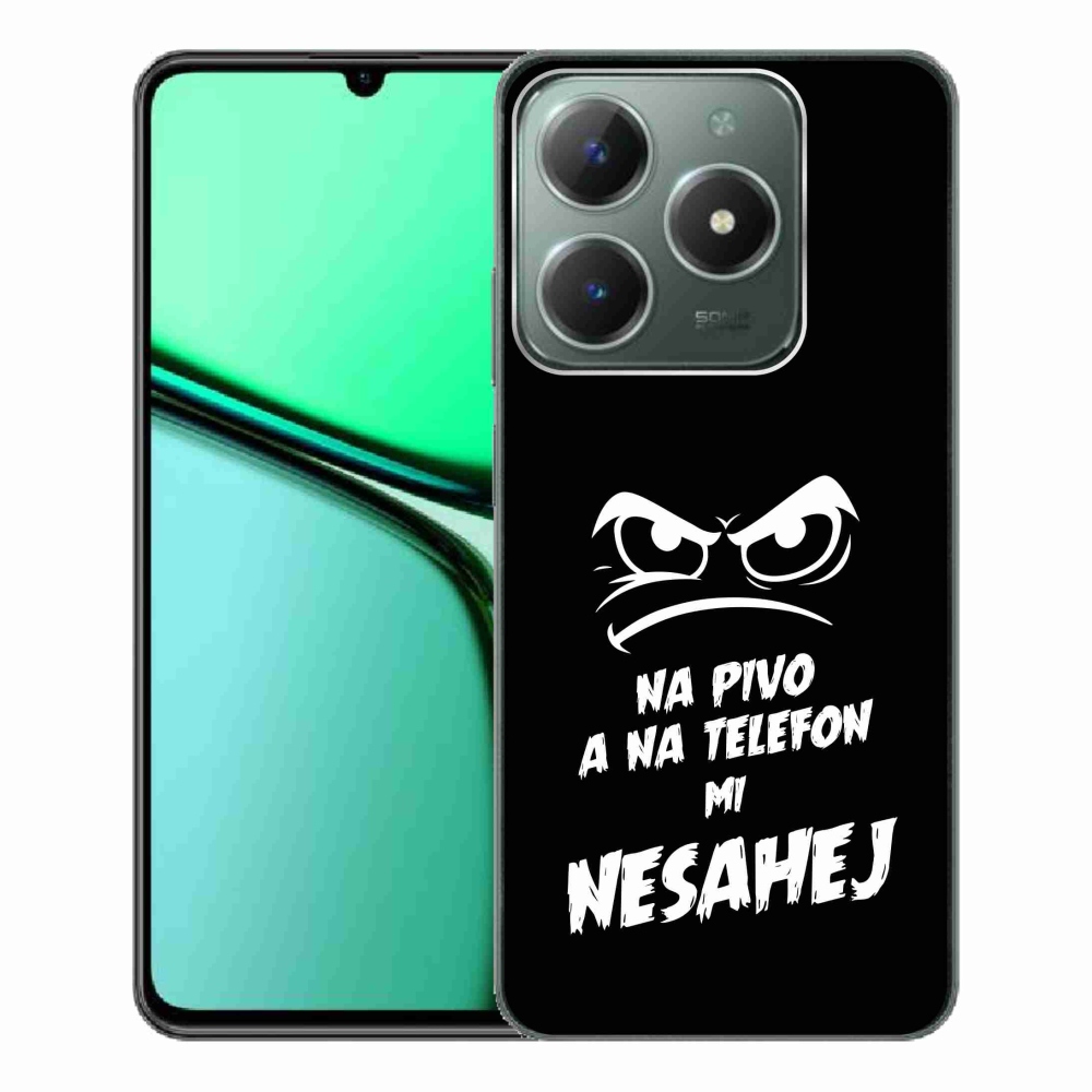 Gélový kryt mmCase na Realme C61 - pivný motív 2 čierne pozadie