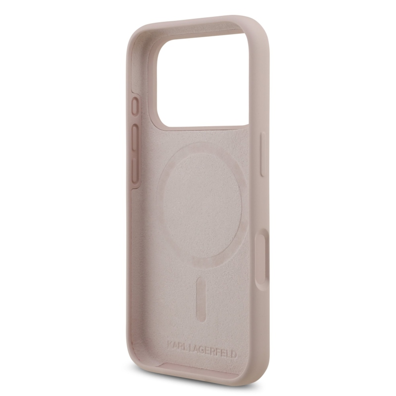 Karl Lagerfeld Liquid Silicone Karl and Choupette MagSafe zadný kryt pre iPhone 17 Pro Pink