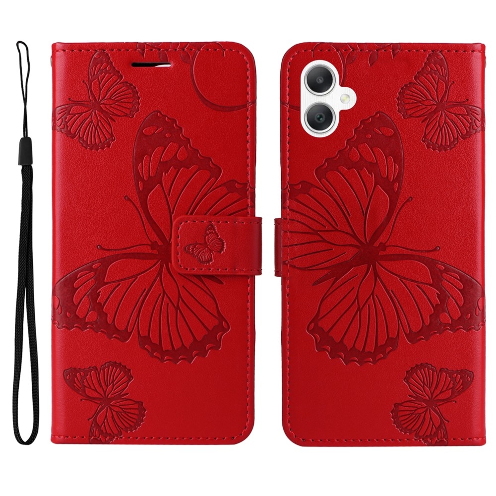 Big Butterfly knižkové púzdro na Samsung Galaxy A06 4G - červené