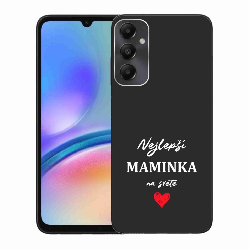 Gélový kryt mmCase na Samsung Galaxy A05s - najlepšia mamička 1 čierne pozadie